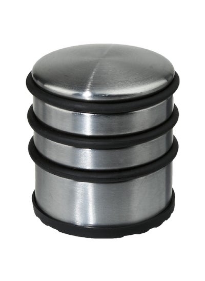 Buy Heavy Duty Metal and Plastic Door Stopper Silver and Black 2 x 7.4 x 7 cm 216721061 in Saudi Arabia