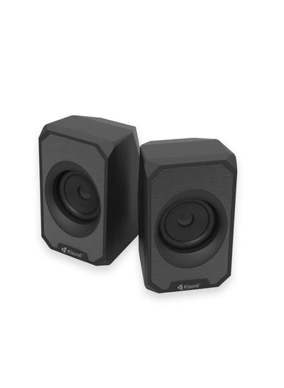 Buy Wired Multimedia Speaker for PC and Laptop – 3W / 2.0 Channel | Black KS-04 in Egypt