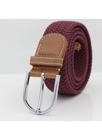 اشتري Mens Knitted Elastic Canvas Belt Breathable Casual2 2 في السعودية