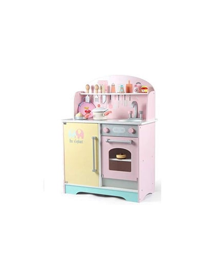 Buy Unique and richly decorated wooden kitchen play set with original details 75x41x26cm in Saudi Arabia
