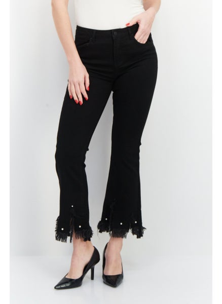 اشتري Women Slim Fit Wash Stretchable Denim, Black في الامارات