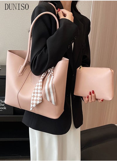 Buy Women's Shoulder Tote Bag Faux Leather Handbag for Women Large Capacity Messenger Fashionable Travel Shoulder Bag for Ladies Girls College Students in UAE