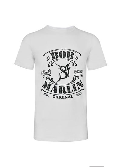 Buy Bob Marlin Premium TShirt One Love for Fishing Vintage White in UAE