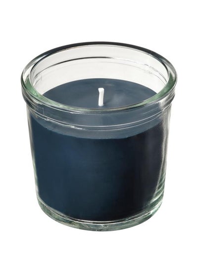 Buy Scented Candle In Glass Vetiver & Geranium Black Turquoise 20 Hr in Saudi Arabia