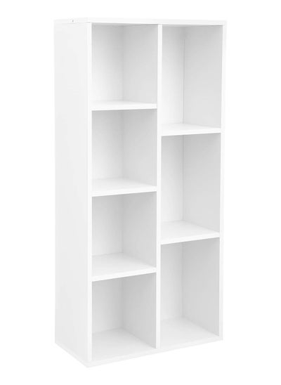 Buy Mahmayi Vasagle 7 Open Storage Shelf Bookcase Shelf Ideal for Home, Office and Living Room, White in UAE