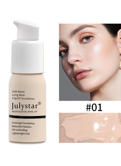 Buy Matte Non-Porous Foundation, Oil Control Foundation, Coverage Foundation, 30ml Classic Ivory #01 in Saudi Arabia