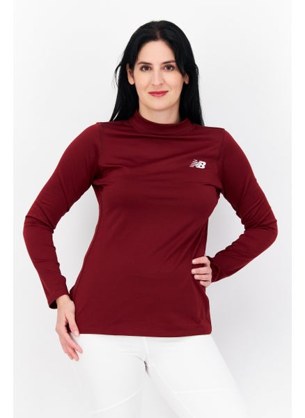 Buy Women Sportswear Fit Long Sleeves Training Sweatshirt, Maroon in UAE