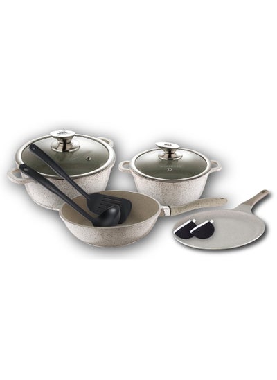 Buy Granit Line Cast Aluminum Induction Bottom 10Pcs Cookware Set in UAE