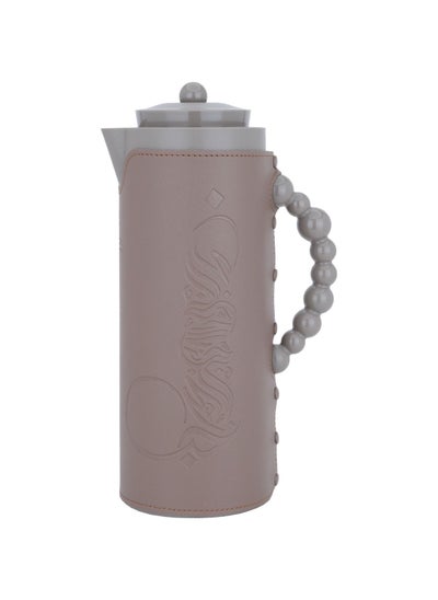 Buy Decorative Cappuccino Leather Thermos 1 Liter in Saudi Arabia