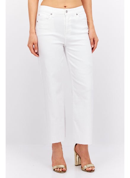 Buy Women Regular Fit Stretchable Denim Jeans, White in UAE