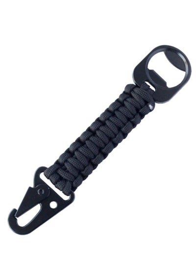 Buy Outdoor Seven-core Umbrella Rope Keychain Eagle Mouth Buckle Bottle Opener(Black) in UAE