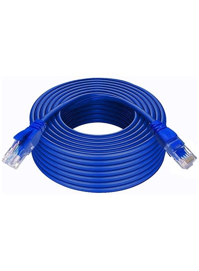 Buy Cat6e internet connection cable, 50M meters long, blue color in Saudi Arabia