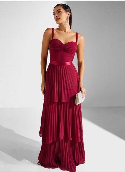 Buy Sweetheart Neck Tiered Hem Dress in Saudi Arabia