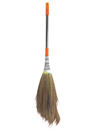 Buy Royalbright Natural Grass Broom with Stainless Steel Handle- RF10816| Eco-Friendly, Zero Bhusa and Dust Free Broom with PVC Handle and No Filler Sticks in UAE