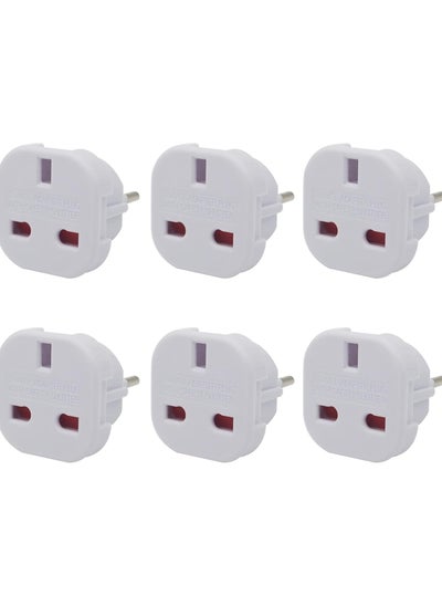 اشتري EU Travel Adapter Pack of 6, UK to European Plug Adapter, Europe Converter Type C, E, F for Spain, France, Italy, Portugal, Germany, Netherlands, Greece, Poland, Turkey and More, Plug Converter في السعودية