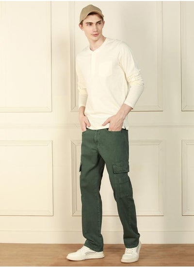 اشتري Men’s Relaxed Fit Olive Jeans – Stylish and Functional في الامارات