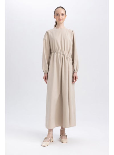 Buy Woman Regular Fit C Neck Long Sleeve Long Sleeve Woven Dress in Egypt