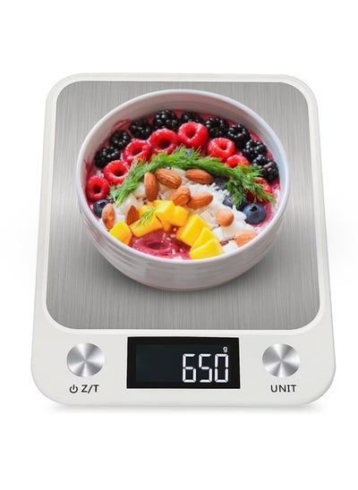 Buy Digital Kitchen Food Scale 15kg White 16.5X1.9X22.5centimeter in UAE