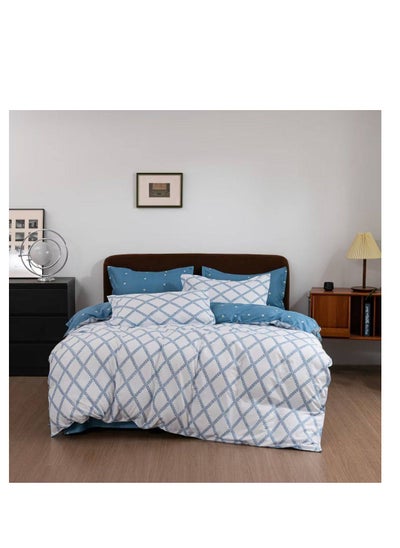 Buy King Size 6 Piece Duvet Cover Set Contemporary Leaf Print Bedding Sets, Smooth Cotton Material Modern Geometric Print in UAE