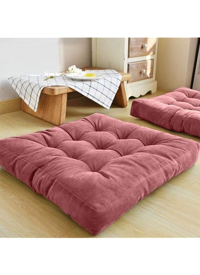 اشتري Square Floor Tufted Velvet Cushion 55X55X10Cm في السعودية