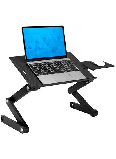 Buy ELTERAZONE Adjustable Laptop Stand with Built-in Cooling Fans and Mouse Pad Tray, Easy to Use Ergonomic Laptop Stand for Bed, Couch, and Table, Portable and Lightweight in UAE