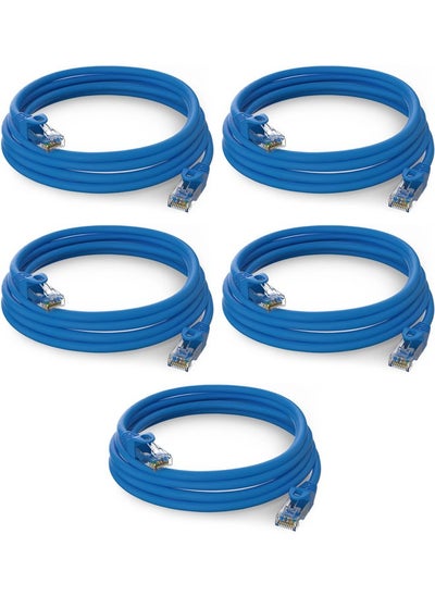 Buy 5-Piece Cat 6 Ethernet Cable 1.5 meter 100% Pure Copper Cat6 Cable LAN Cable Internet Cable, Patch Cable and Network Cable in Saudi Arabia