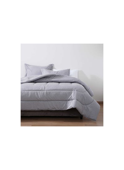 Buy Dandellion Dot 3-piece Comforter Set 160x220cm - Grey in UAE