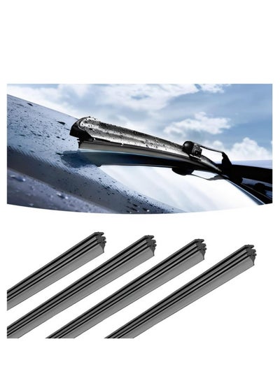 Buy 4PCS 32" Car Wiper Rubber Refill Blade Soft Insert Strip DIY Can Be Cut Windshield Wiper Replacement Parts DIY Adjustable Boneless Windscreen Blade Refills in UAE