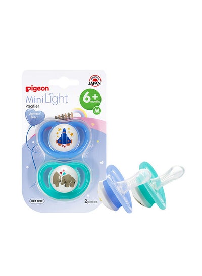 Buy Minilight Pacifier Double Medium Boy Aeroplane And Elephant in UAE