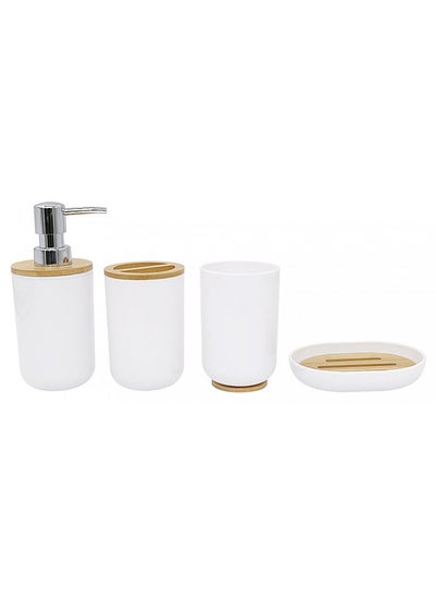 اشتري Athens 4 Pieces Bathroom Accessories Set - White في الامارات