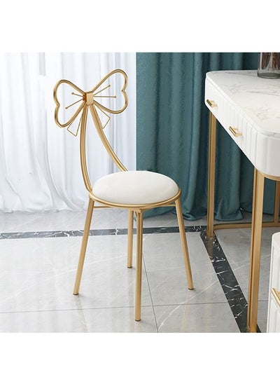 Buy Butterfly Bow Tie Vanity Chair Velvet Cushion Metal Frame in UAE