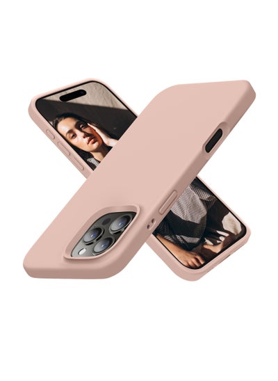 Buy Compatible with iPhone 16 Pro Max Case, [Silky and Soft Touch Series] Premium Soft Liquid Silicone Rubber Full-Body Protective Bumper Case for iPhone 16 Pro Max (Sand powder) in UAE