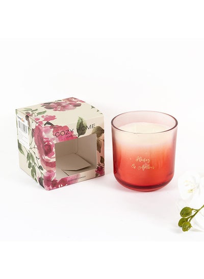 اشتري Cozy Home Honey & Amber Jar Candle, White - 325g في الامارات