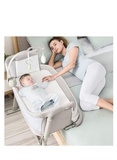 Buy RONBEI - baby bedside crib, With Music Function And Toys, Adjustable & Portable, for Infant For Baby Boy & Girl. in UAE