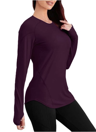 Buy Sport top curved Hem long sleeves - Sport T-shirt Crew Neck in Egypt