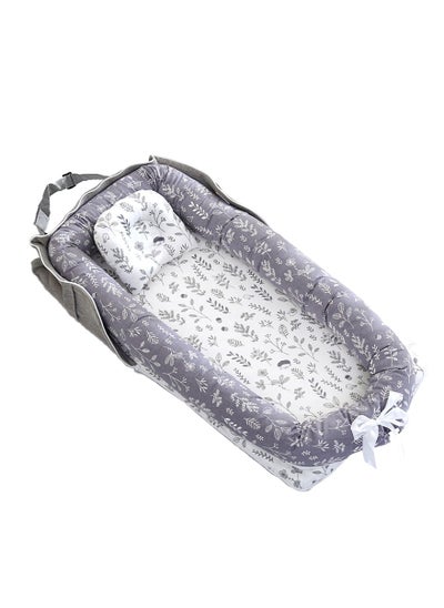 Buy Cot, Portable Lightweight Stowable Adjustable Crib for Travel, Newborn Essentials, Portable Mummy Bag, Shaped Pillow Case Bag for 0-24 Months, Grey in UAE