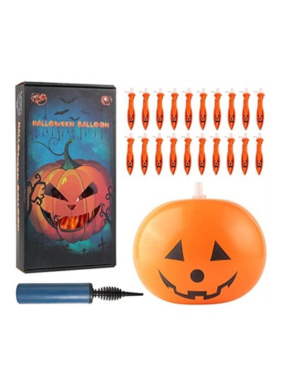 Buy 20pcs Halloween balloons with indoor outdoor LED light pump and pumpkin lights in Saudi Arabia