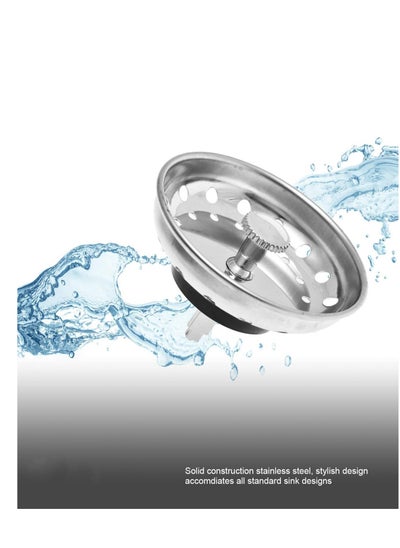 اشتري Sink Plug, Kitchen Sink Strainer, Waste Plug Filter Net Sink Strainers, Sink Plug Stainless, Steel Basket Drain Strainers Plug for Home Kitchen Bathroom, 78mm In Diameter في الامارات