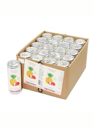 اشتري Lapochka Natural Lemonade with Pineapple & Lychee 330 ml Pack of 20 في الامارات