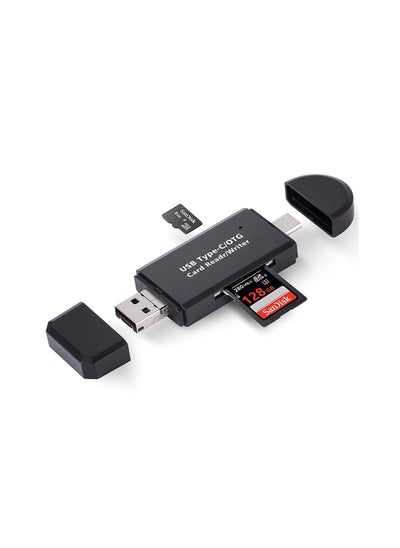 اشتري Memory Card Reader, 3-in-1 Micro USB OTG Adapter and 2.0 Portable Reader for SDXC, SDHC, SD, MMC, SDXC UHS-I Cards في السعودية