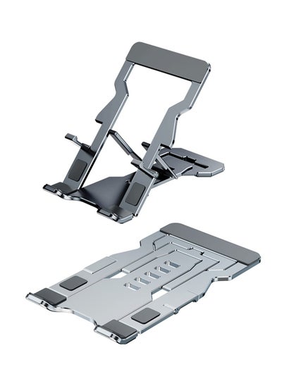 اشتري Universal Phone Folding Stand, Aluminum Desktop Stand with Adjustable View Angle, Compatible with All Phones, Switch, Tablets (Grey) في السعودية