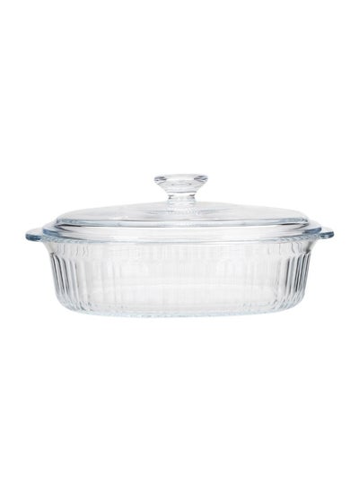 اشتري Chef'S Delight Oval Glass Casserole With Lid Durable And Stylish Perfect For Baking Roasting And Serving Ideal For Everyday Use Or Special Occasions 2800Ml في الامارات