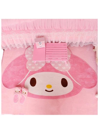 Buy Imitation cashmere cartoon Sanrio Melody pattern bedroom carpet (size 80cmx120cm) in Saudi Arabia