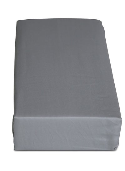 Buy Cannon Fitted Sheet Single 1Pc Plain Light Grey C in UAE