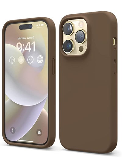 Buy Silicone Case Cover for iPhone 14 Pro - Brown in UAE