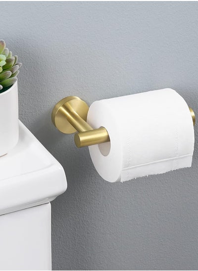 Buy Bathroom Toilet Paper Holder Brushed Gold Wall Mount Toilet Roll Holder SUS304 Stainless Steel in Saudi Arabia