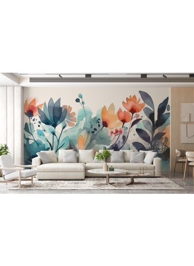 Buy Beautiful Tropical Creative Flowers Jungle  Fabric Wallpaper Covers An Area ​​Up To 4.2Mx3M With Adhesive And Smoothing Tool in Egypt