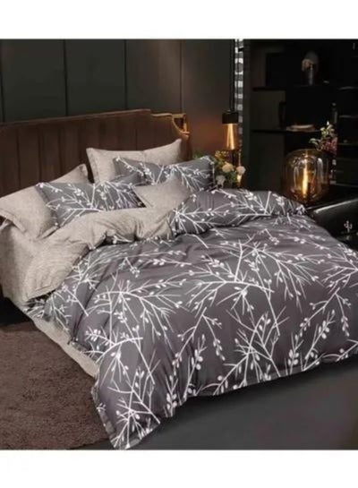 Buy 4 Pieces Single Size Bed Sheet Luxury Comforter Set Includes 1x Quilt Cover  160*210 cm 1x Fitted Sheet 160*220+25 cm & 2x Pillow Cover 48*74 cm in UAE