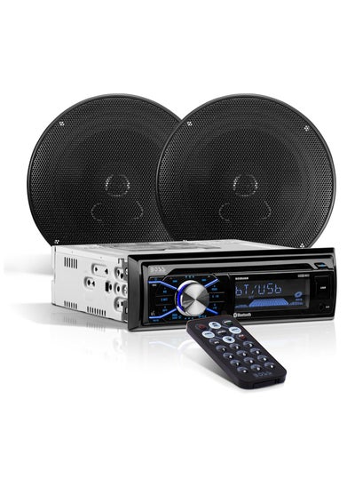 Buy 656Bck Car Stereo Package Single Din tooth, Cd Mp3 Usb Am Fm Radio 6.5 Inch 2 Way Full Range Speakers in UAE