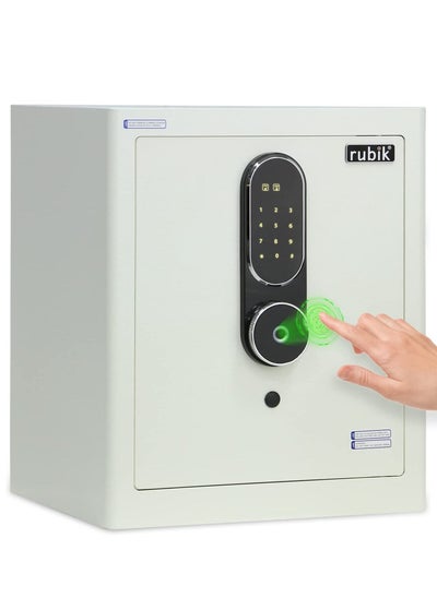 Buy Safe Box Biometric Fingerprint, Digital Touch Lock and Key, Large Capacity, Suitable for Home Office Business (RB-MGF45, 45x38x32cm) White in UAE